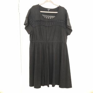 Black short sleeve jersey knit dress